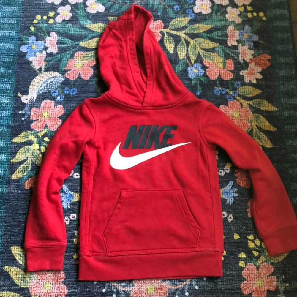 Nike Boys Red Hooded Sweatshirt, Size 4 (XS)